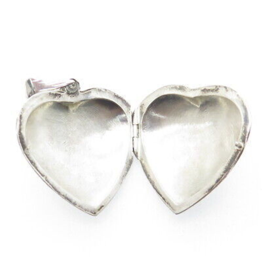 CHARLES WINSTON 925 Sterling Silver Vintage Engraved Heart Locket Pendant - Picture 5 of 7
